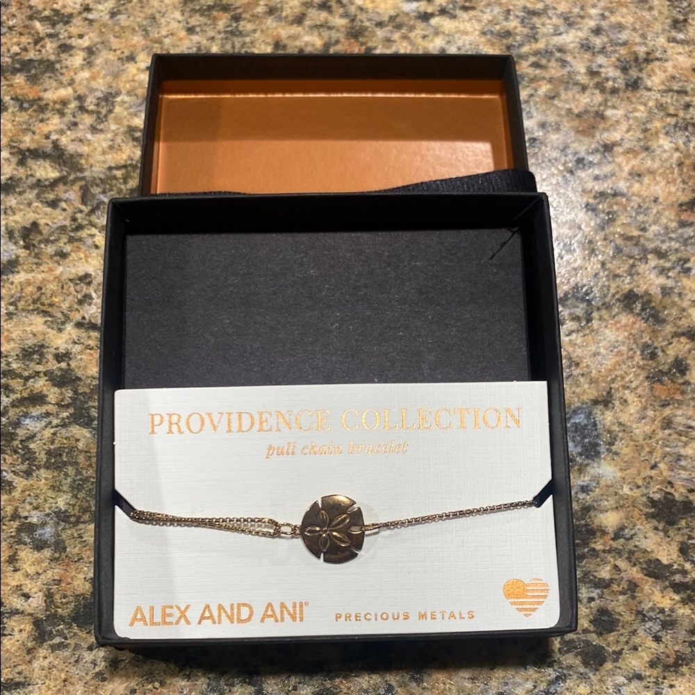 Alex and Ani Gold Pull Chain Sand Dollar Bracelet
